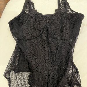 NBD black lace bodysuit